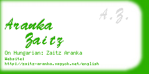 aranka zaitz business card